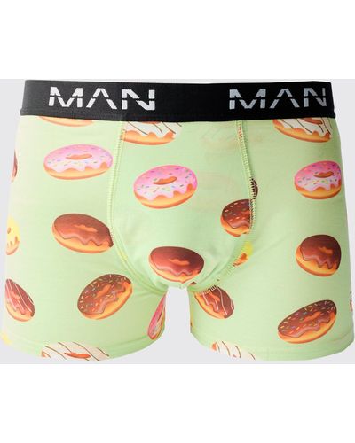 BoohooMAN Man Boxershorts mit Doughnut-Print - Blau