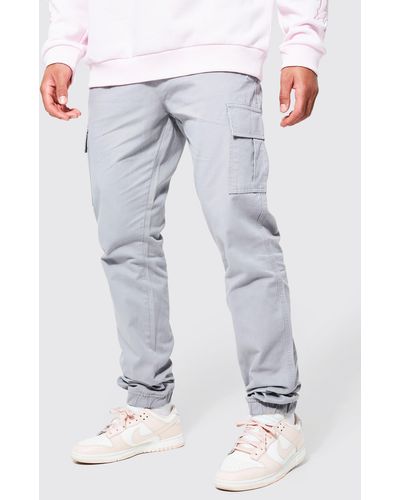 Boohoo Tall Slim Fit Cargo Pants - Gray