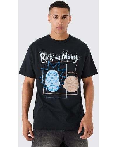 Boohoo Oversized Rick And Morty License T-Shirt - Negro