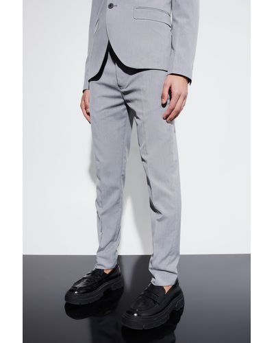 Boohoo Super Skinny Suit Pants - Gray
