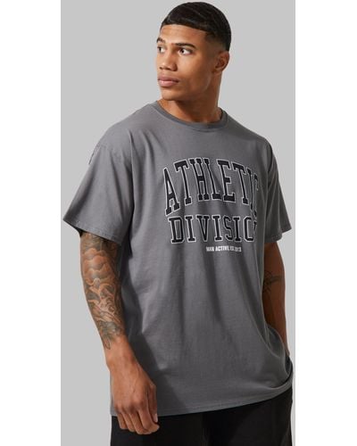 BoohooMAN Man Active Gym Athletic Oversized T Shirt - Grey