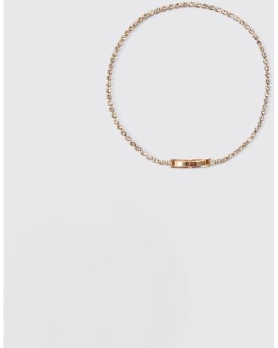BoohooMAN Iced Necklace In Gold - Blau