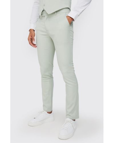 BoohooMAN Textured Skinny Fit Suit Trousers - Multicolour