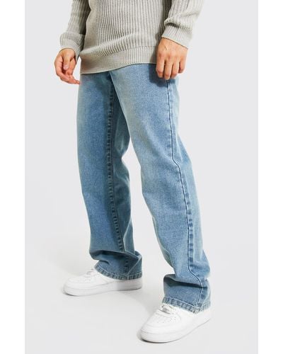 BoohooMAN Relaxed Fit Rigid Flared Jeans - Blue