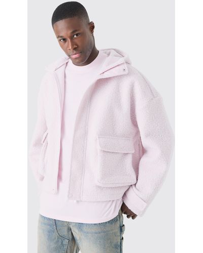 Pink zip best sale up hoodie mens