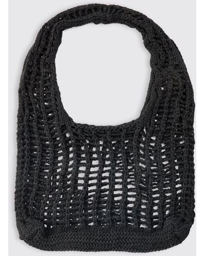 Boohoo Open Knit Tote Bag - Black