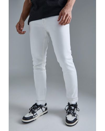 BoohooMAN Skinny Stretch Jeans - White