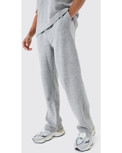 BoohooMAN Relaxed Fit Towelling Joggers - White