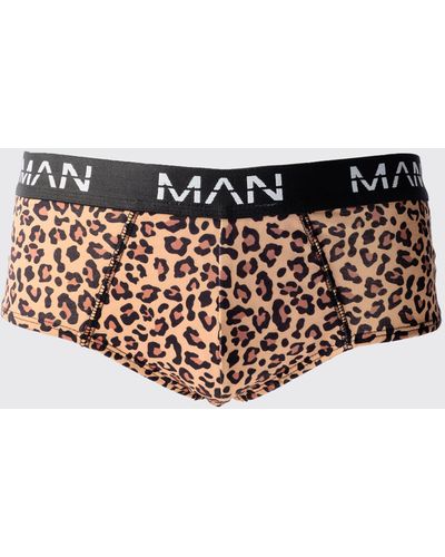 BoohooMAN Man Unterhose mit Leopardenprint - Weiß