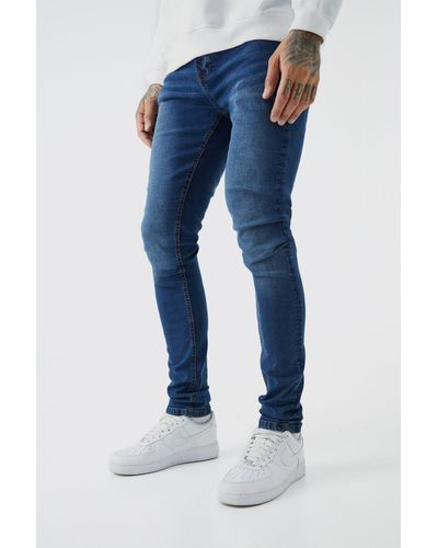 Boohoo Tall Skinny Stretch Stacked Jeans - Blue