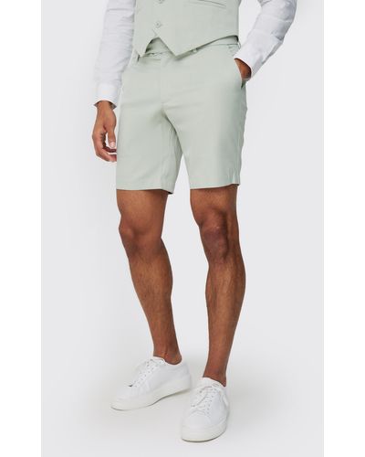 BoohooMAN Textured Slim Fit Suit Shorts - Multicolour