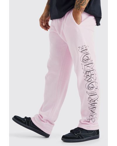 BoohooMAN Worldwide Jogginghose mit geradem Bein - Pink