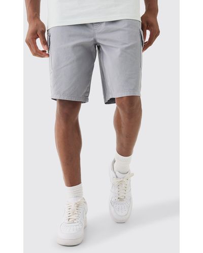 BoohooMAN Relaxed Fit Cargo Shorts - Grau