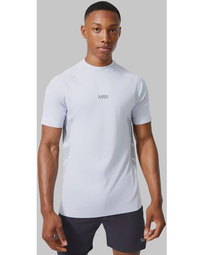 BoohooMAN Man Active Seamless Patterned T-shirt - White