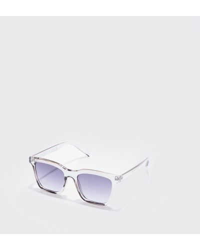 BoohooMAN Clear Plastic Sunglasses - Weiß