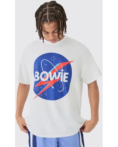 BoohooMAN Oversized Bowie License T-shirt - Blue