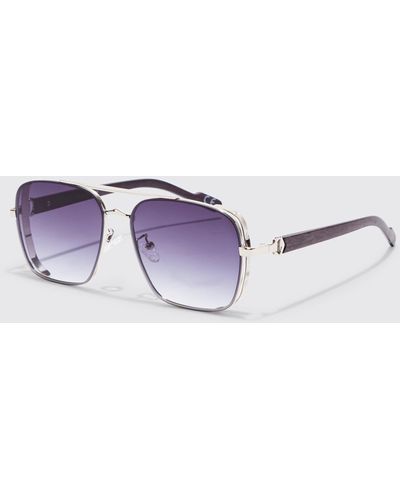 BoohooMAN Navigator Sunglasses - Purple