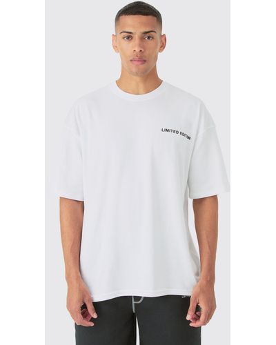 BoohooMAN Premium Oversized Super Clean Limited Interlock T-shirt - Weiß