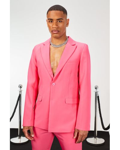 Men's pink hotsell blazer jacket