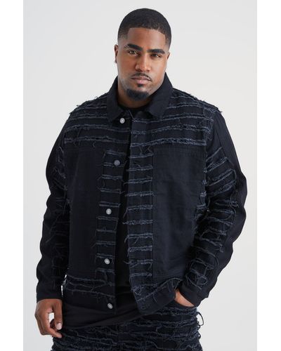 Boohooman black cheap denim jacket