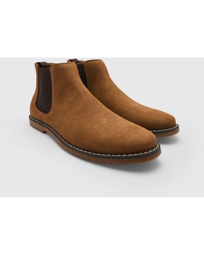 Brown BoohooMAN Shoes for Men | Lyst