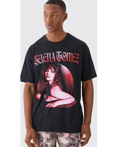 BoohooMAN Oversized Selena Gomez License T-shirt - Rot