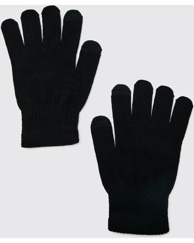 BoohooMAN Touch Screen Gloves - Black