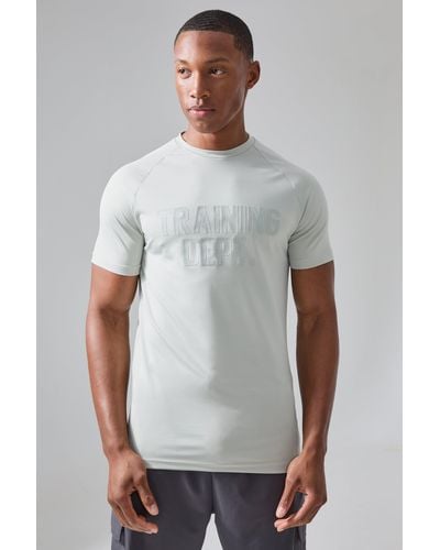 BoohooMAN Active Training Dept Muscle Fit T-shirt - Grey