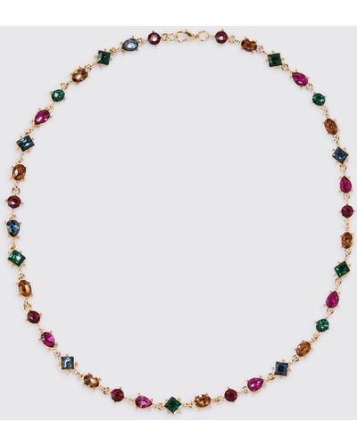 BoohooMAN Stone Chain Necklace - Multicolour