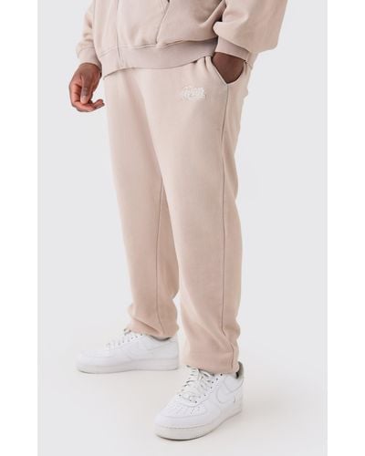 BoohooMAN Plus Man Core Fit Laundered Wash Jogger - Grey
