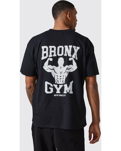BoohooMAN Tall Man Active Oversized Bronx Gym T-shirt - Black