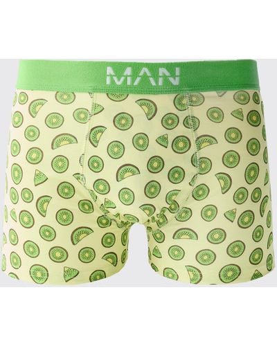 BoohooMAN Kiwi Print Boxers - Green
