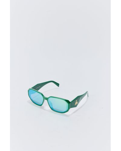 BoohooMAN Bm Rectangular Plastic Sunglasses In Green - Blue