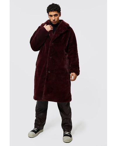 BoohooMAN Plain Faux Fur Coat - Multicolour