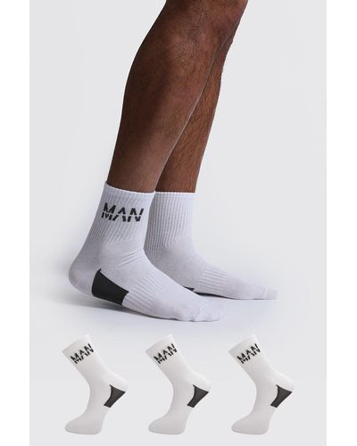 BoohooMAN 3er-Pack stützende Man Dash Socken - Weiß