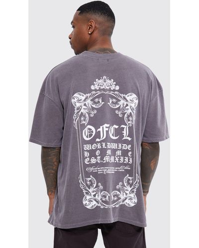 Boohoo Gefärbtes Oversize T-Shirt - Lila