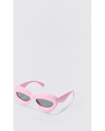 BoohooMAN Chunky Frame Sunglasses In Pink