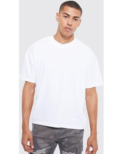 Boohoo Boxy Fit Extended Neck T-shirt - White