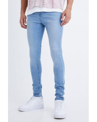 BoohooMAN Tall Super Skinny Stretch Jeans - Blau