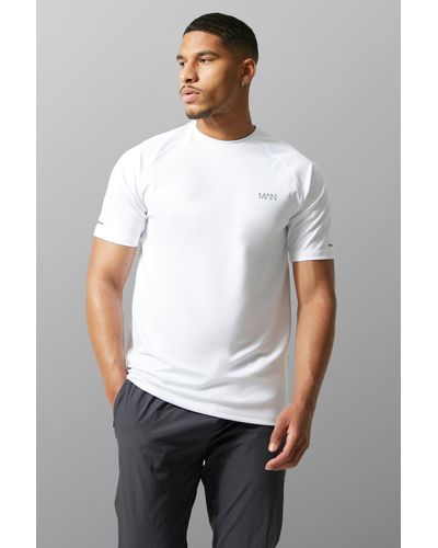 BoohooMAN Tall Man Active Gym Raglan T-shirt - White