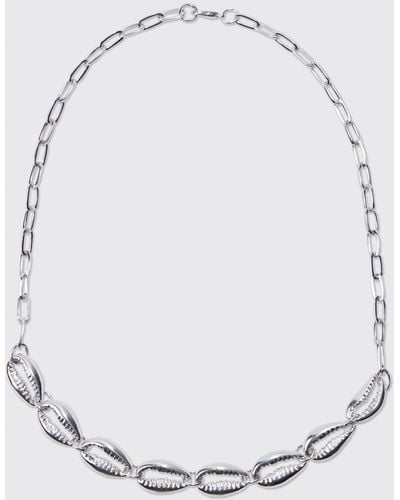 BoohooMAN Shell Detail Necklace - White
