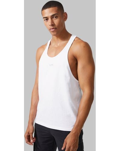 BoohooMAN Man Active Gym Basic Muscle-Fit vesttop - Weiß