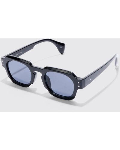 BoohooMAN Round Plastic Sunglasses - Blau