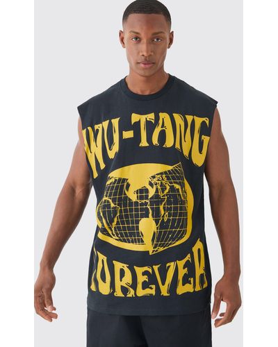 BoohooMAN Oversized Large Scale Wu Tang License Tank - Green