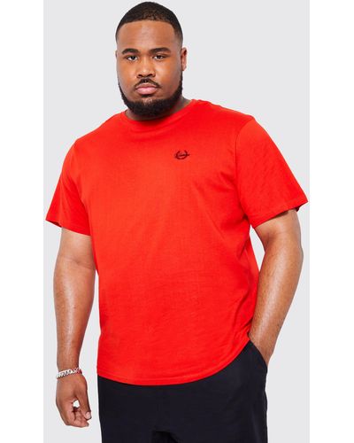 BoohooMAN Plus Regular Fit Homme Embroidered T-shirt