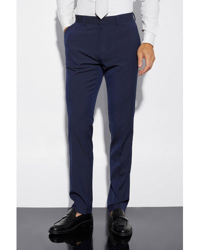 Boohoo Tall Slim Suit Trousers - Blue
