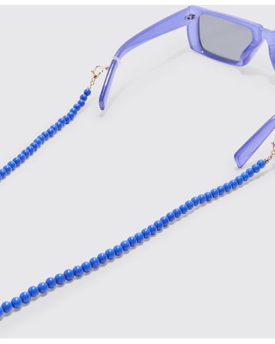 Boohoo Beaded Sunglasses Chain In Cobalt - Blue