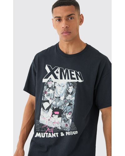 BoohooMAN Oversized X Men License T-shirt - Black