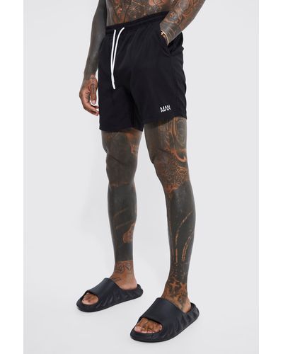 Boohoo Original Man Mid Length Swim Shorts - Black