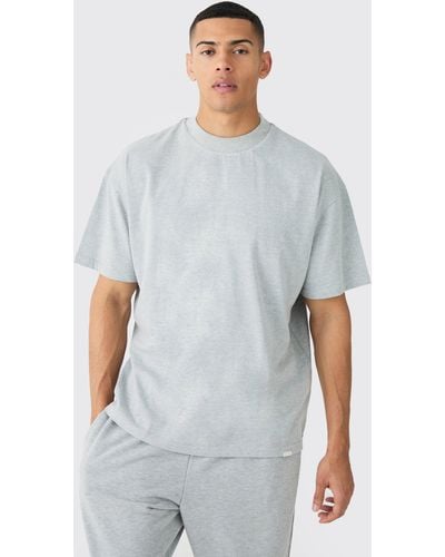 BoohooMAN Oversized Extended Neck Heavyweight T-shirt - White